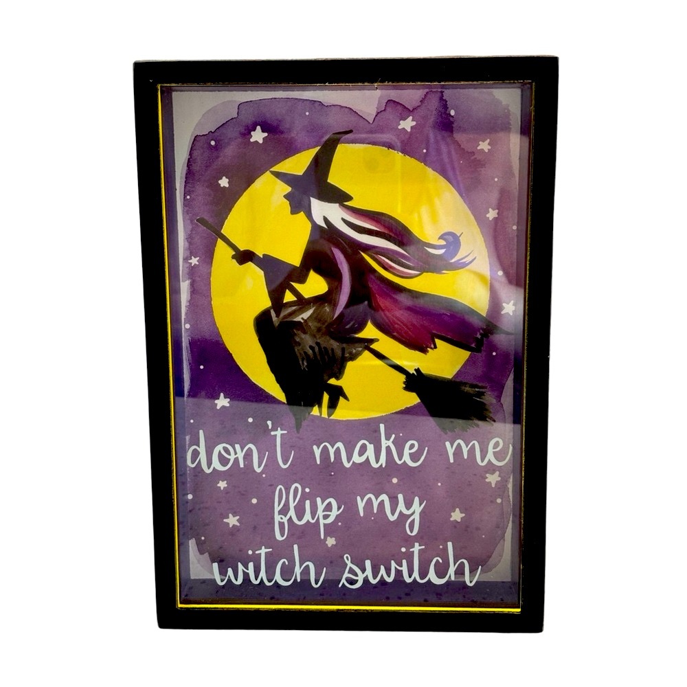 Primitives by Kathy Halloween Witch Switch Shadow‎ Box Picture Frame